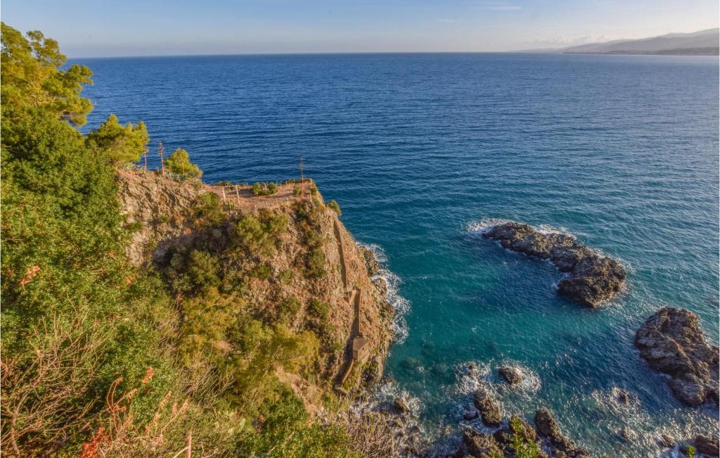 an aerial view of the ocean on a cliff at Villa Antica in Stalettì
