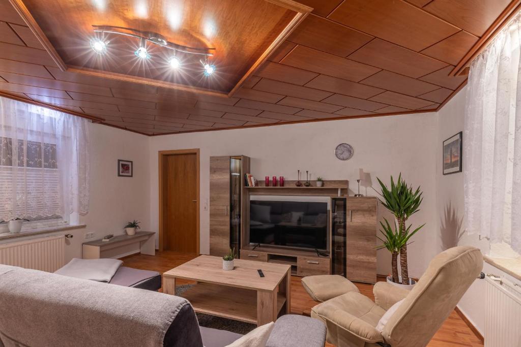 O zonă de relaxare la Ferienwohnung Am Kreidebach