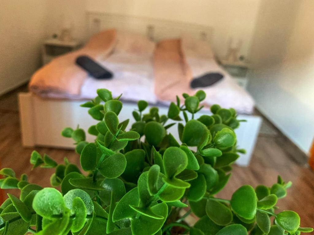 A bed or beds in a room at Mátrai Vadászház 3-Vintage Cottage