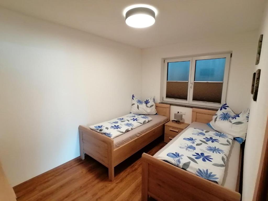 Postel nebo postele na pokoji v ubytování Bergluft