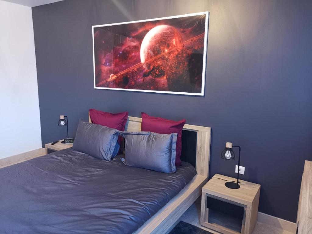 Postel nebo postele na pokoji v ubytování Grand T3 85 m2 situé à 15 min à pied des plages