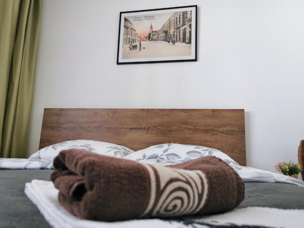 Postel nebo postele na pokoji v ubytování Casa de oaspeti Wallendorf Bistrita Unirea