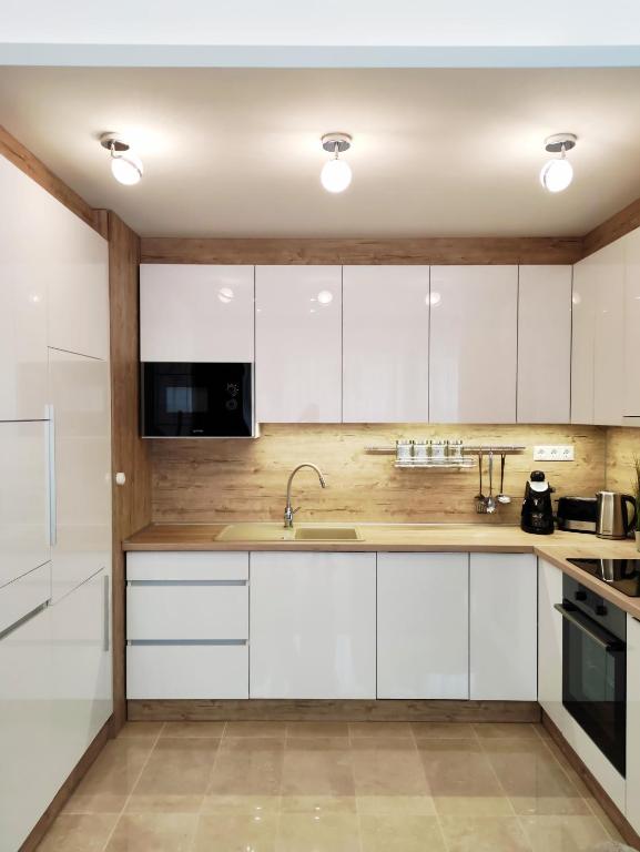 Kuchyňa alebo kuchynka v ubytovaní Spa Residence Carbona Siesta Apartman