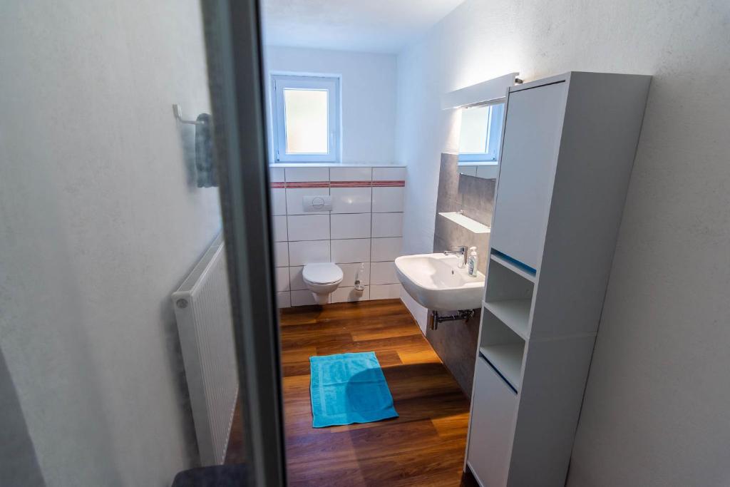 Koupelna v ubytování Gästehaus Jagsttal