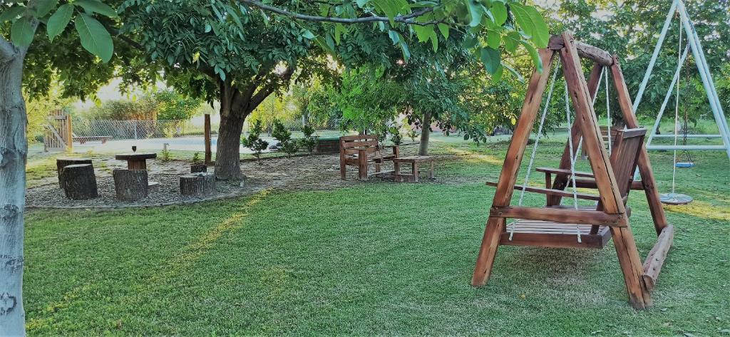 Zahrada ubytování cabaña Claro de Luz en finca Margarita