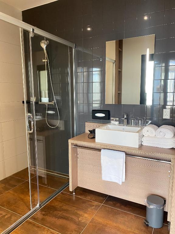 Koupelna v ubytování Boutique Hotel Jersey