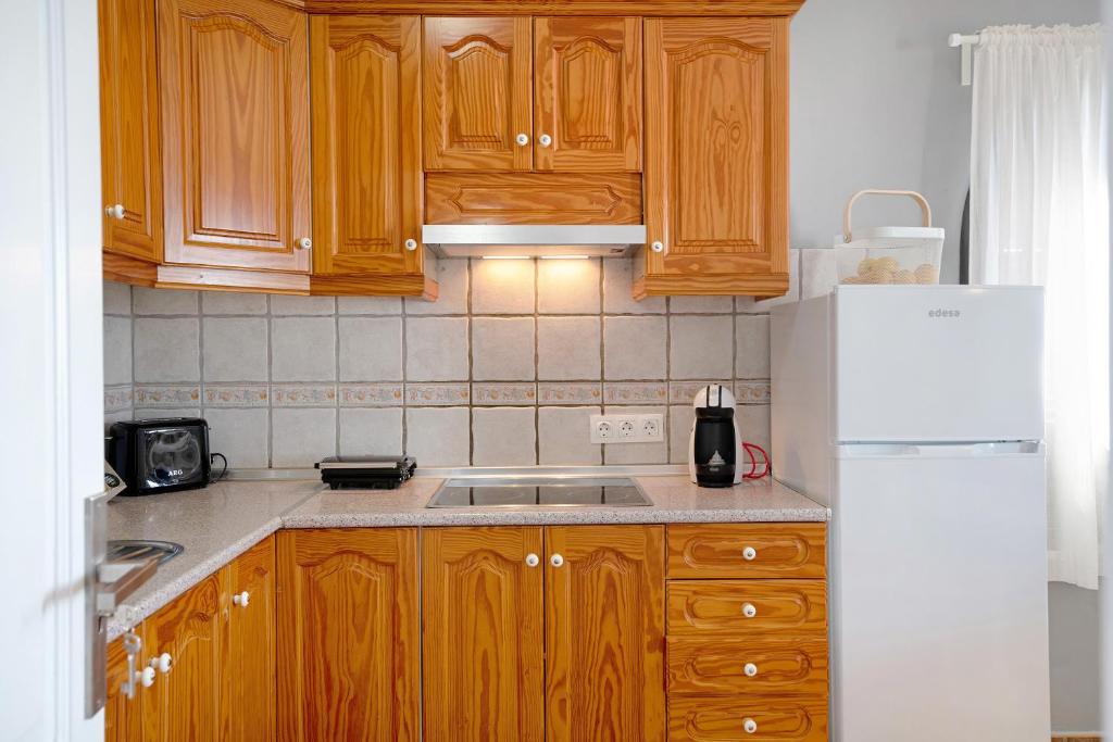 Kuchyň nebo kuchyňský kout v ubytování Apartamentos La Estrella iii