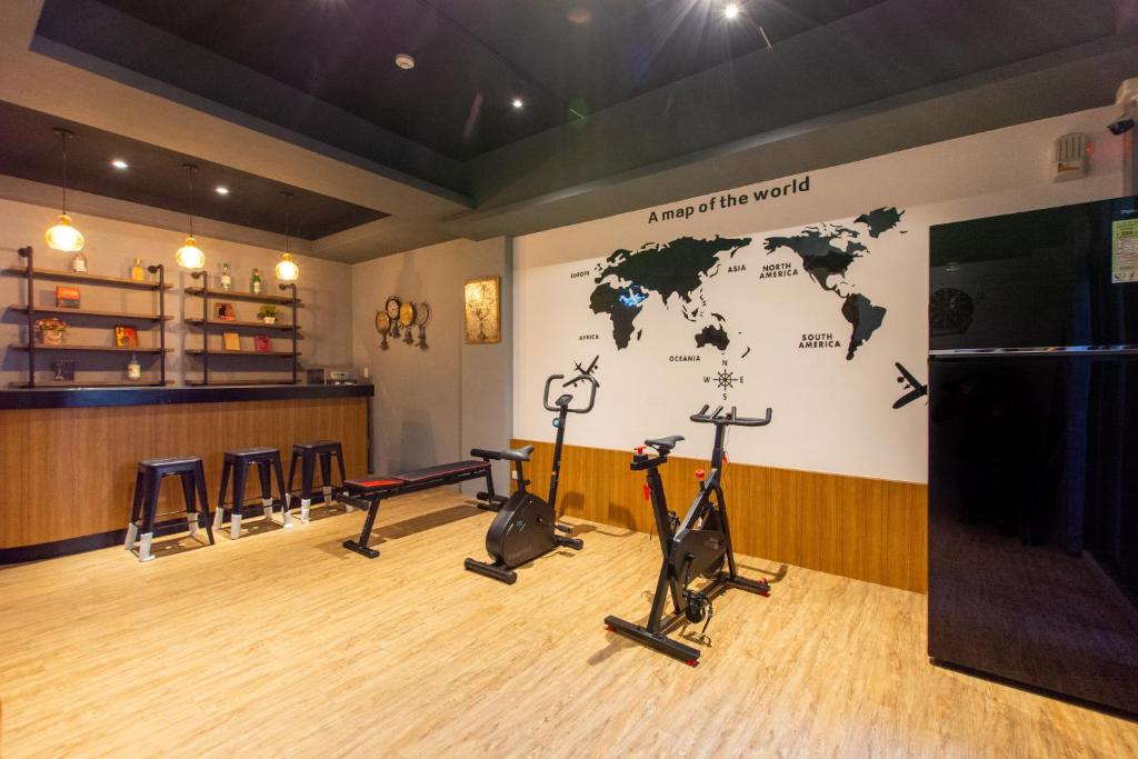 Fitness centrum a/nebo fitness zařízení v ubytování 藏青民宿The Wind Guesthouse-Youth inn