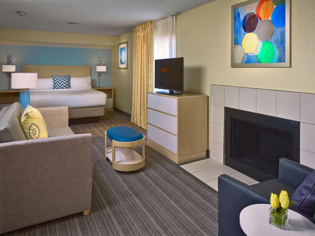 Sonesta ES Suites Burlington - Studiosuite Met Kingsize Bed En Open Haard