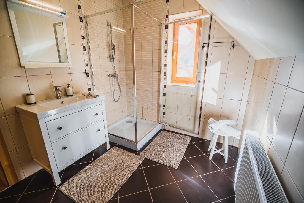 Koupelna v ubytování Farm stay Žurej