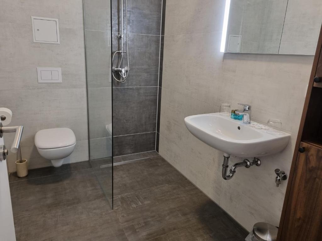 Koupelna v ubytování A&F Hotel Chemnitz