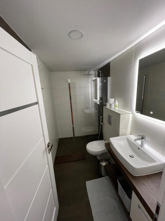 Koupelna v ubytování Apartmány U Lípy