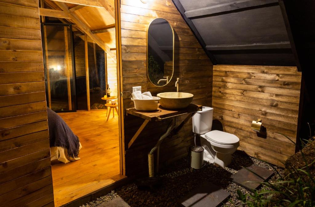 Koupelna v ubytování Cúspide Lodge - Choachí
