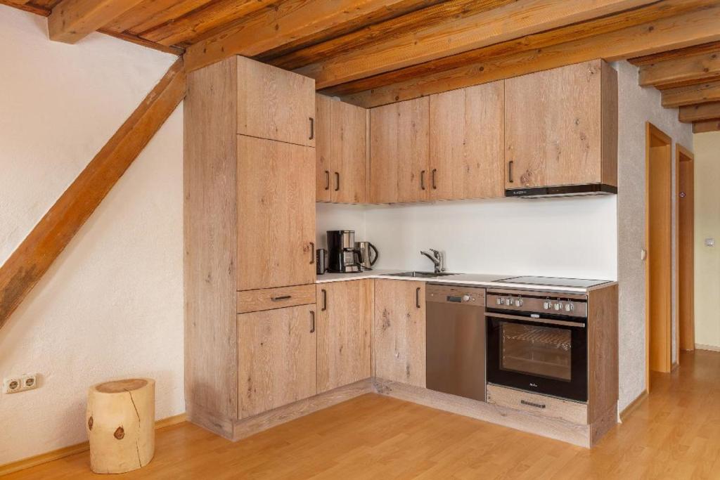 Kuchyň nebo kuchyňský kout v ubytování Am Rückerlhof
