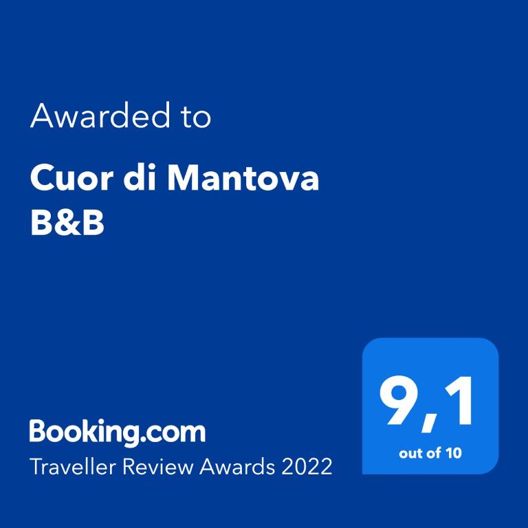 Certifikát, hodnocení, plakát nebo jiný dokument vystavený v ubytování Cuor di Mantova B&B