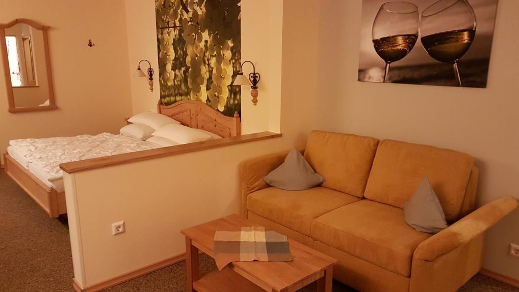 Postel nebo postele na pokoji v ubytování Brunnenhof