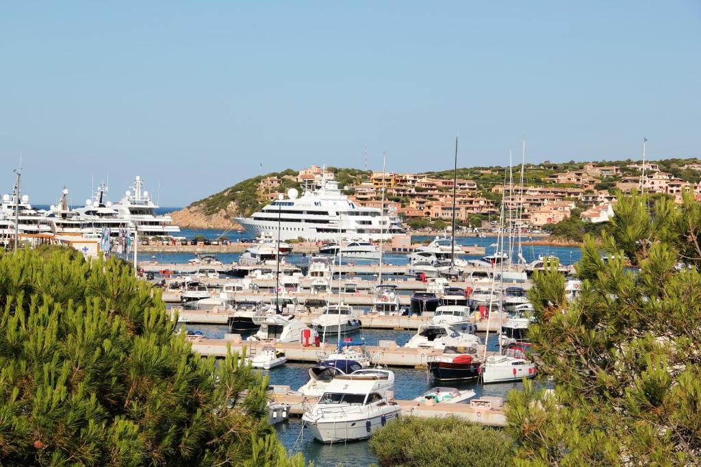 a bunch of boats docked in a harbor at 3BR Marina Apartment Porto Cervo in Porto Cervo