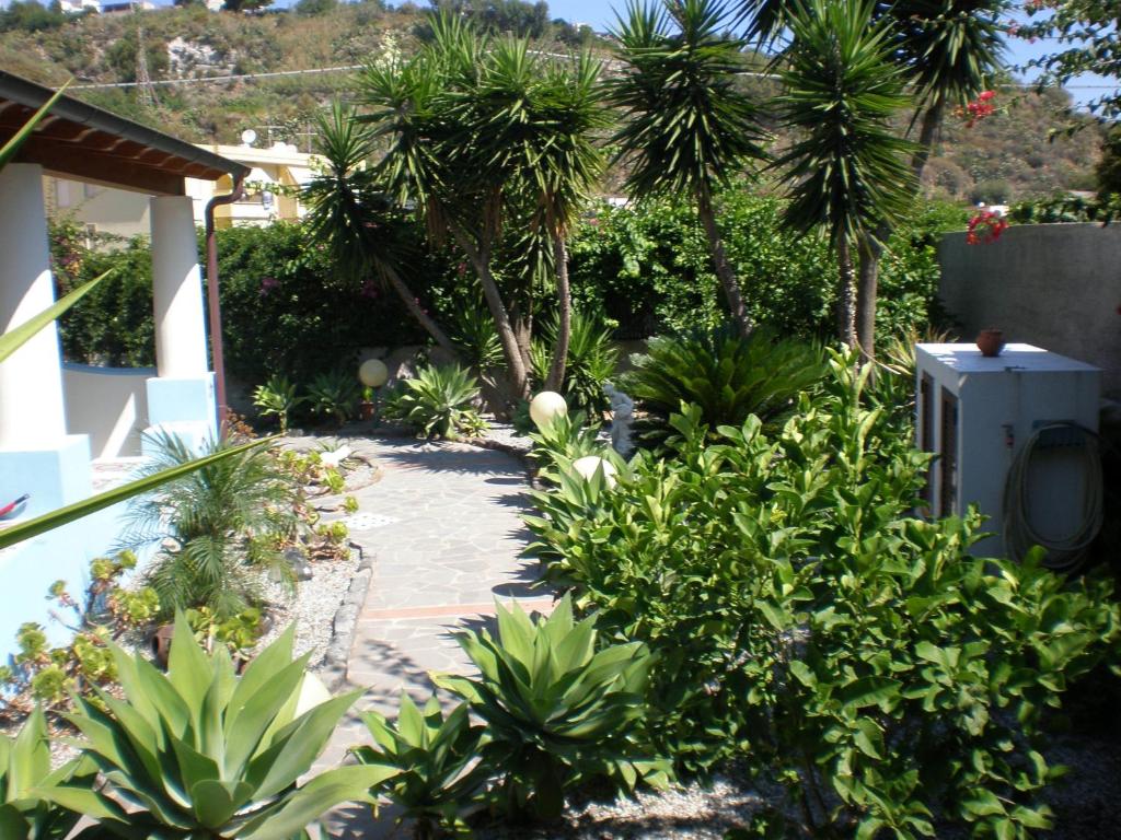 a garden with plants and a walkway at Eolie Appartamenti per Vacanze in Lipari