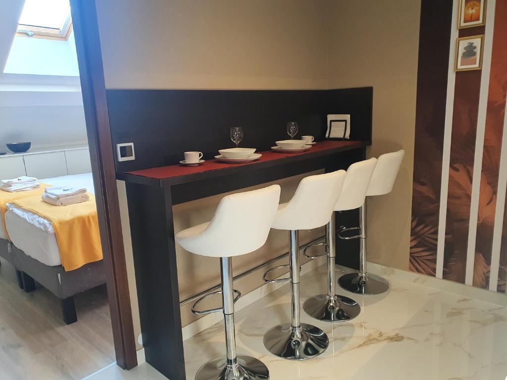 Posteľ alebo postele v izbe v ubytovaní Kaposvár Apartman