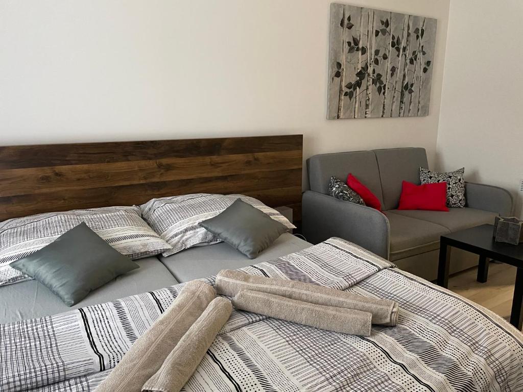 Postel nebo postele na pokoji v ubytování Apartmán Diamond 2