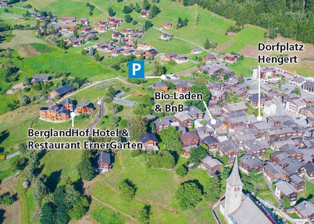 Letecký snímek ubytování BnB Chez Pia