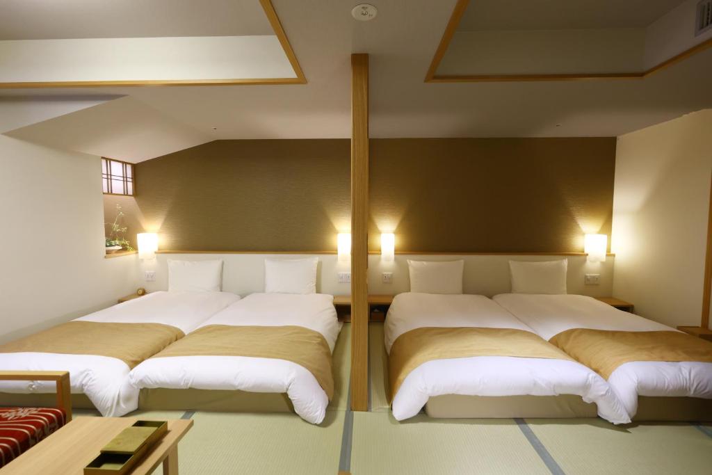 お宿　月夜のうさぎにあるベッド