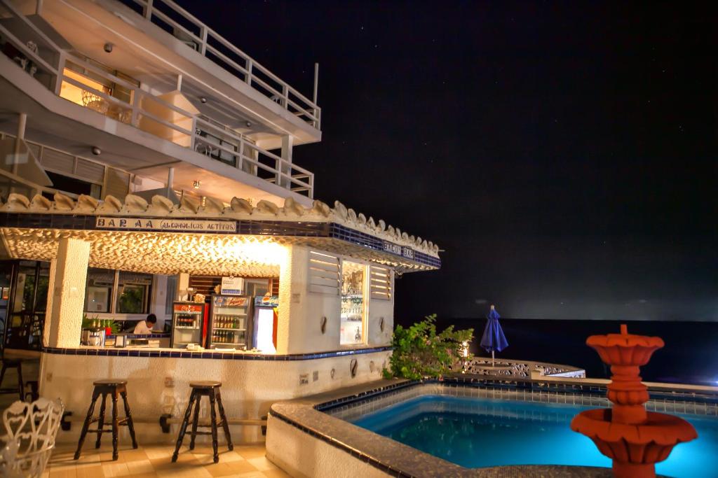 Bazén v ubytování Hotel Laguna Bacalar nebo v jeho okolí