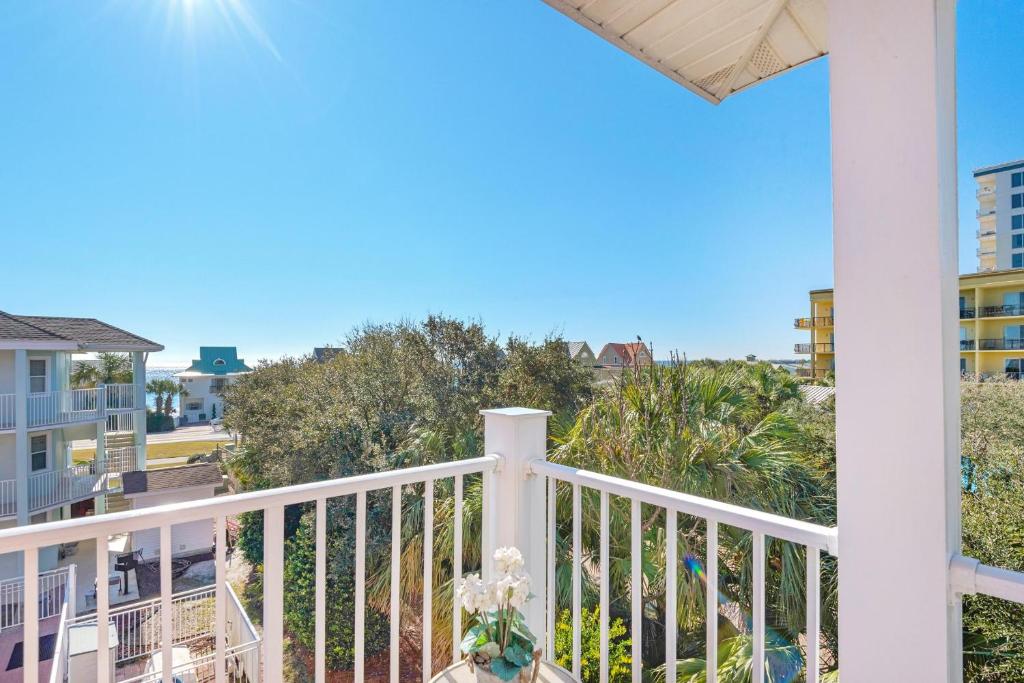 a balcony with a view of the ocean at Gulfview II 318 in Destin