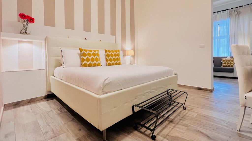 Łóżko lub łóżka w pokoju w obiekcie Villa di Nera B&B