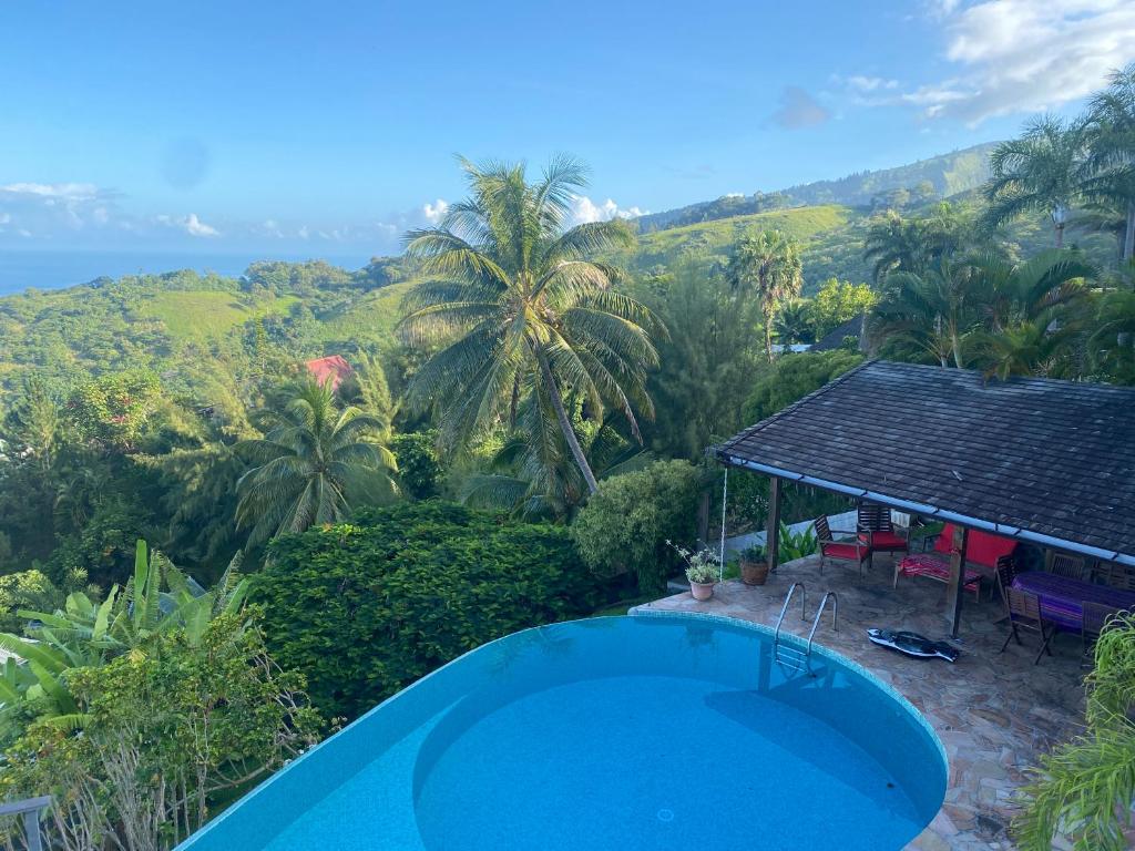 Bazén v ubytování Globe trotter Lodge Tahiti nebo v jeho okolí