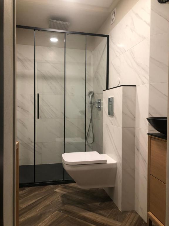 Koupelna v ubytování Arte-locum Apartamenty przy Rynku
