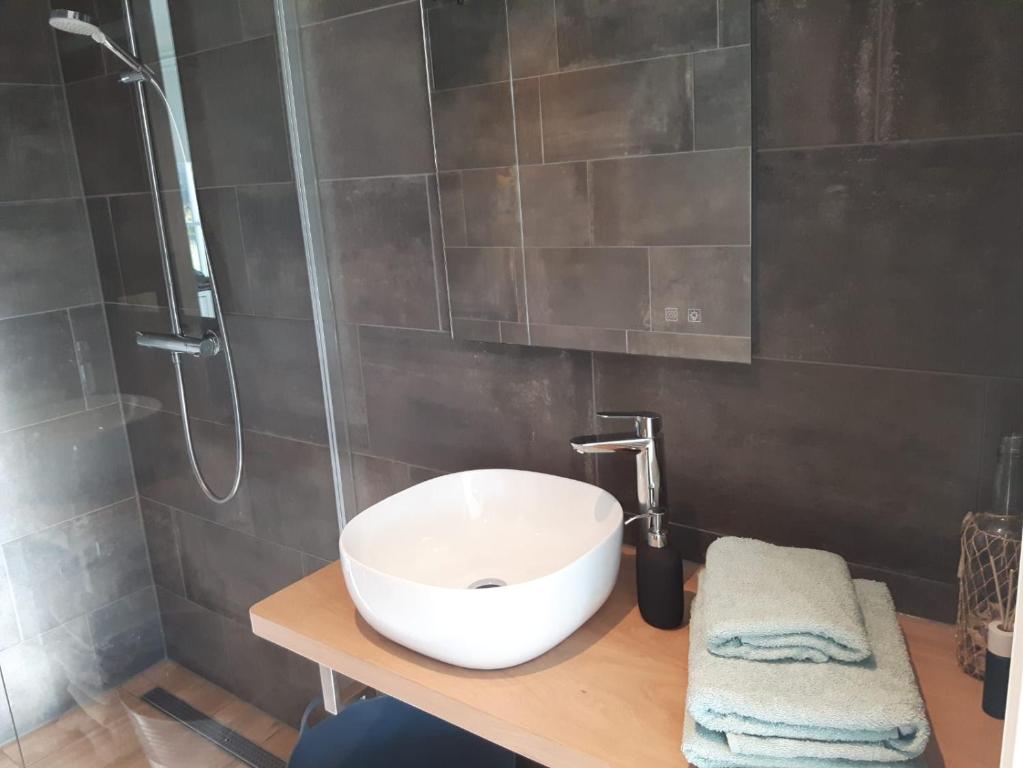 Koupelna v ubytování Bed no breakfast de Kapitein