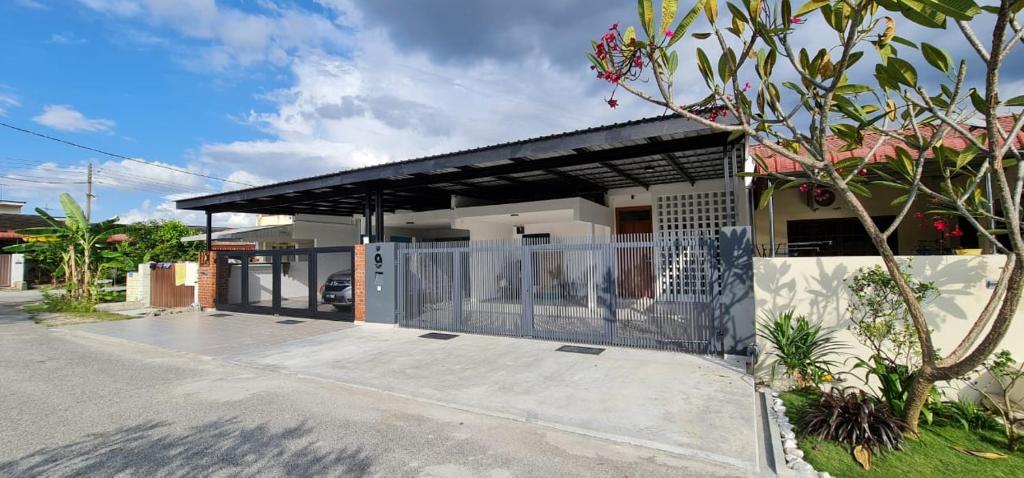 Bygningen som feriehuset ligger i