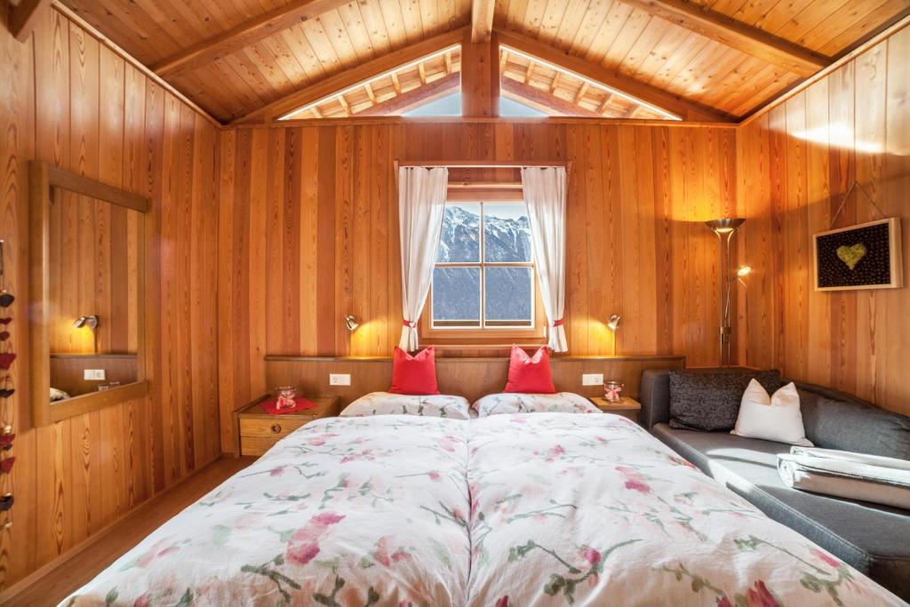 Łóżko lub łóżka w pokoju w obiekcie Ferienhaus Waldhof