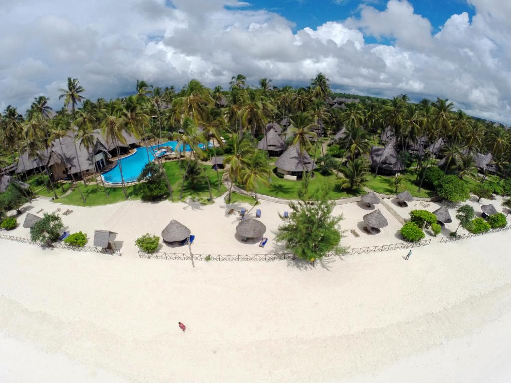 an aerial view of a resort on the beach at Ocean Paradise Resort & Spa in Pwani Mchangani