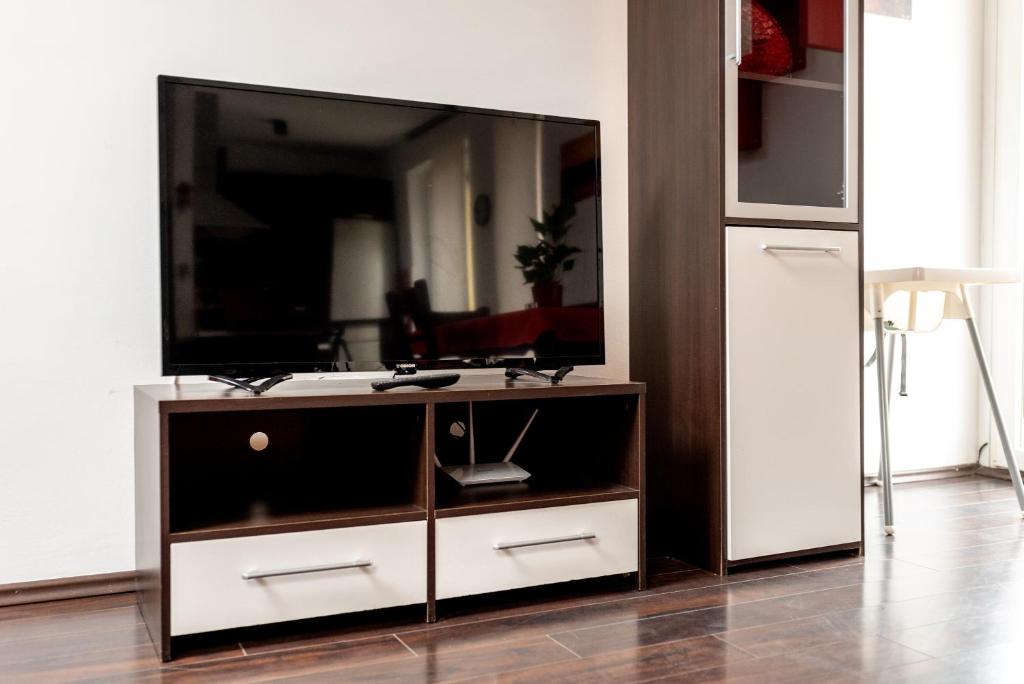 Kuchyň nebo kuchyňský kout v ubytování Grand 56 Apartman-Keszthely