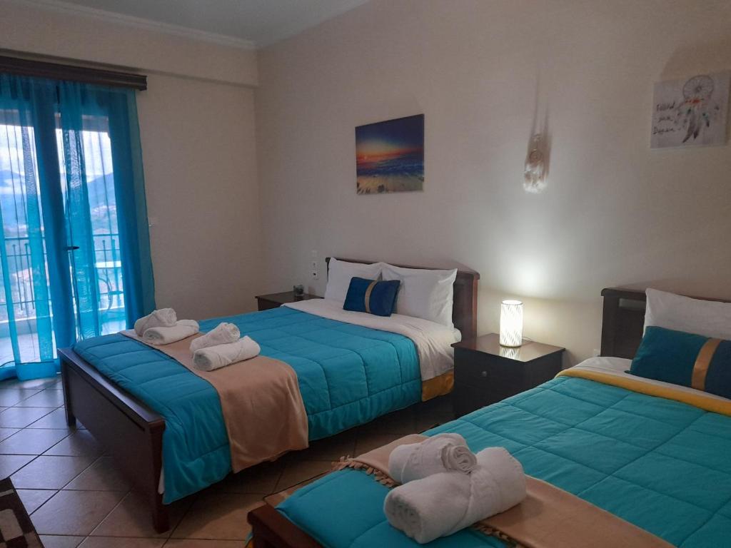 Cama o camas de una habitación en Dimitra