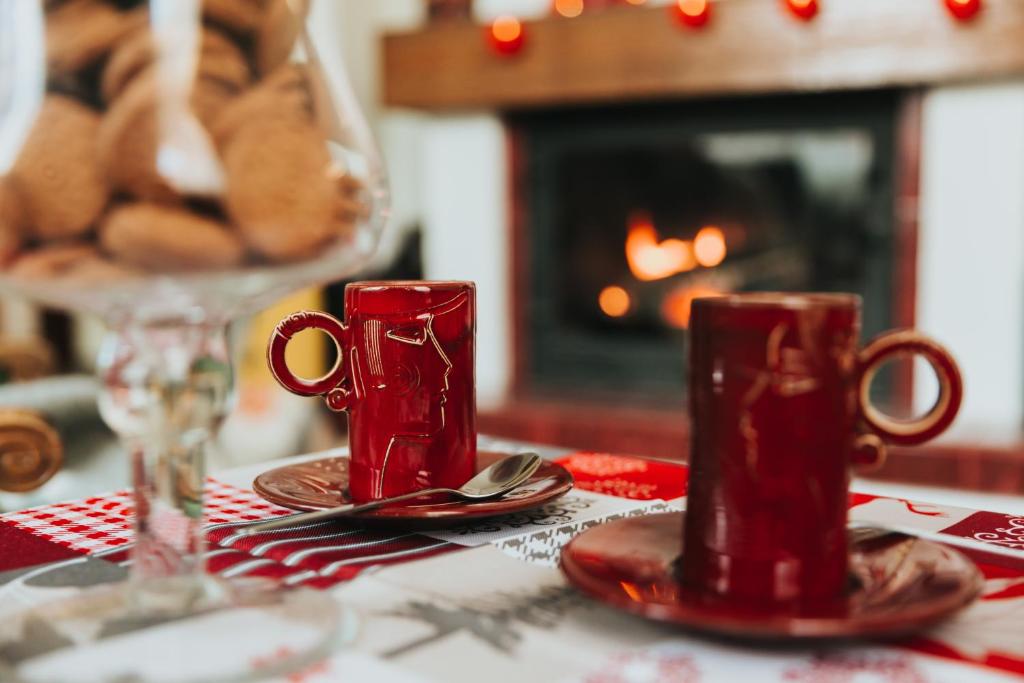 Příslušenství pro přípravu čaje a kávy v ubytování Guest House Lorem