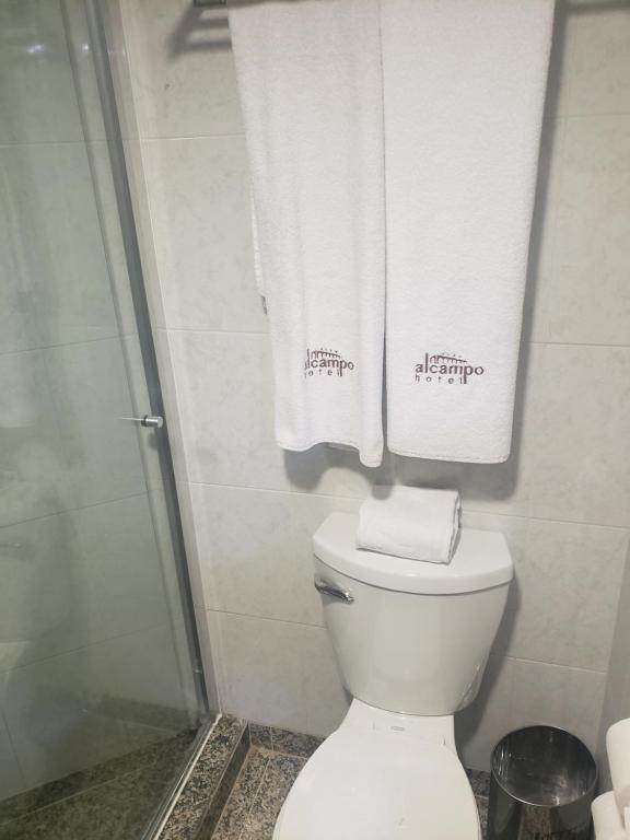 Koupelna v ubytování Hotel Alcampo