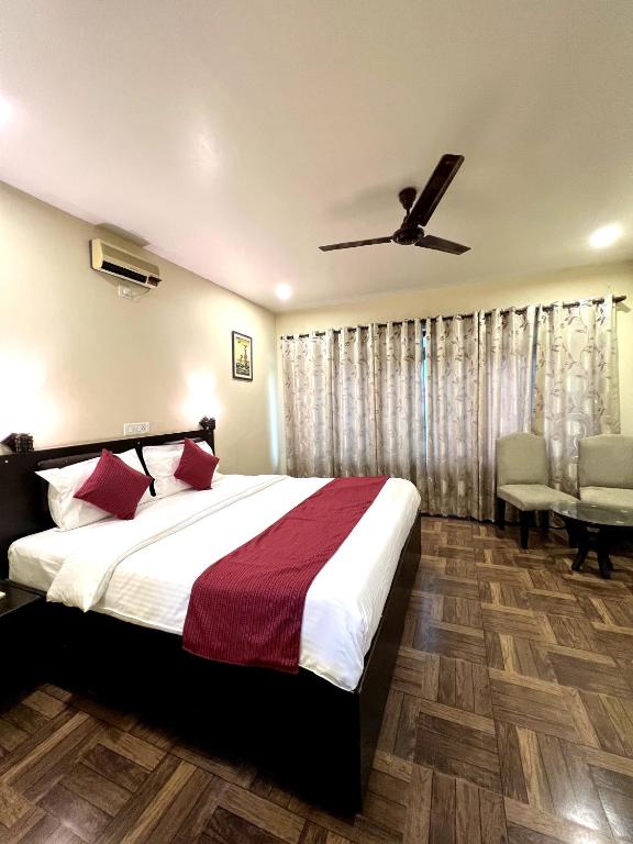 Postel nebo postele na pokoji v ubytování Hotel Sagarmatha