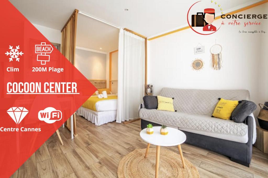 Cocoon Center - Rue d'antibes - 200m plage- Clim - wifi - Unique