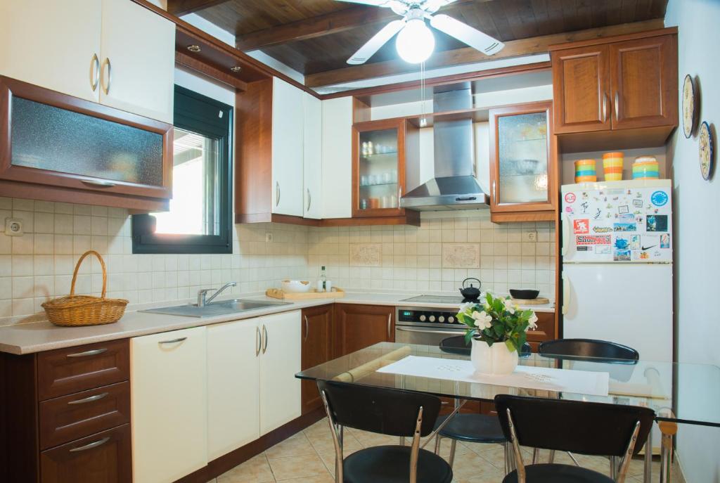 Kuchyň nebo kuchyňský kout v ubytování Villa Pefka