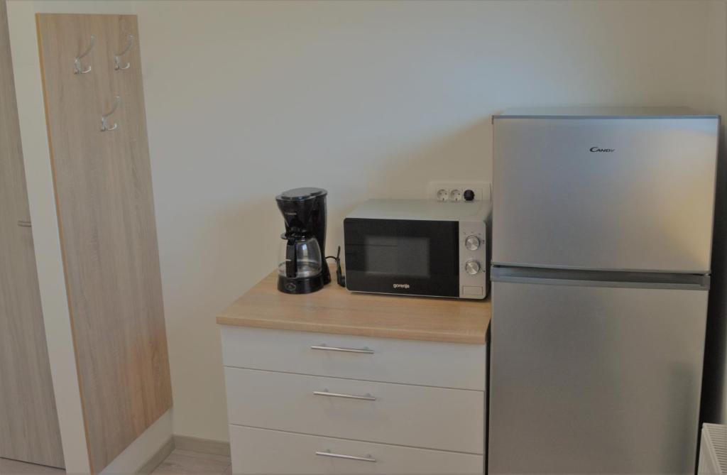 Kuchyň nebo kuchyňský kout v ubytování Apartma Vila Zigmund