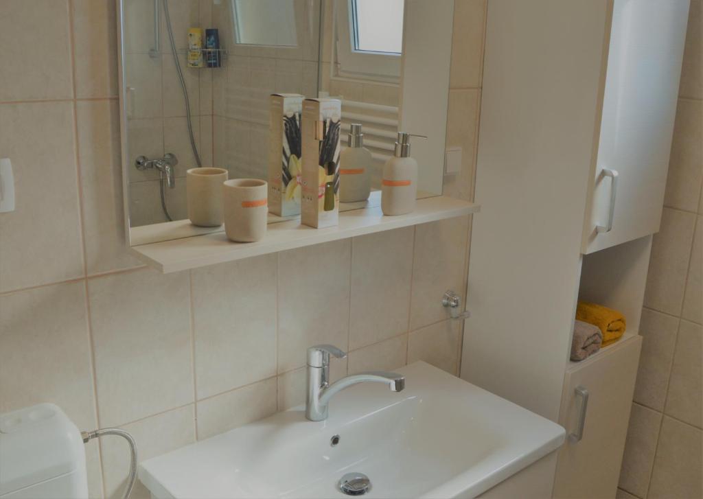 Koupelna v ubytování Apartma Vila Zigmund