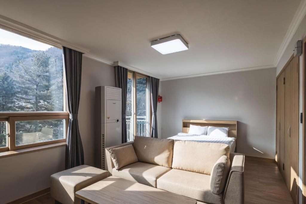 Posezení v ubytování Kensington Resort Gapyeong