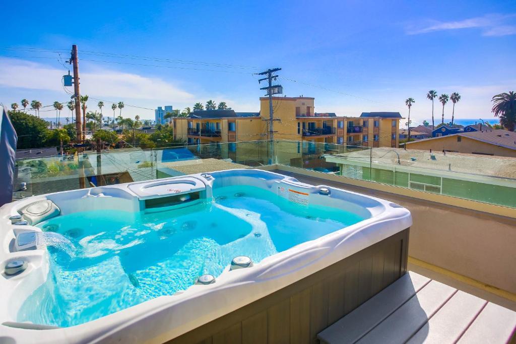 a large hot tub on top of a building at Opal Oasis in San Diego