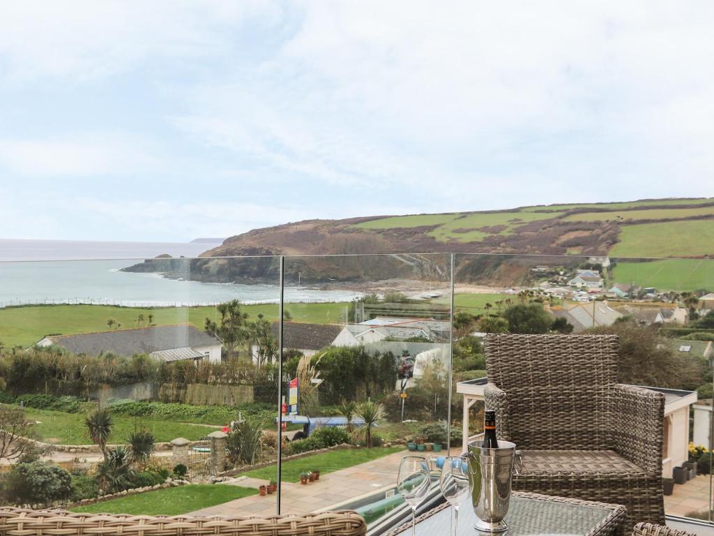 a view of the ocean from a building at Praa Waves in Penzance