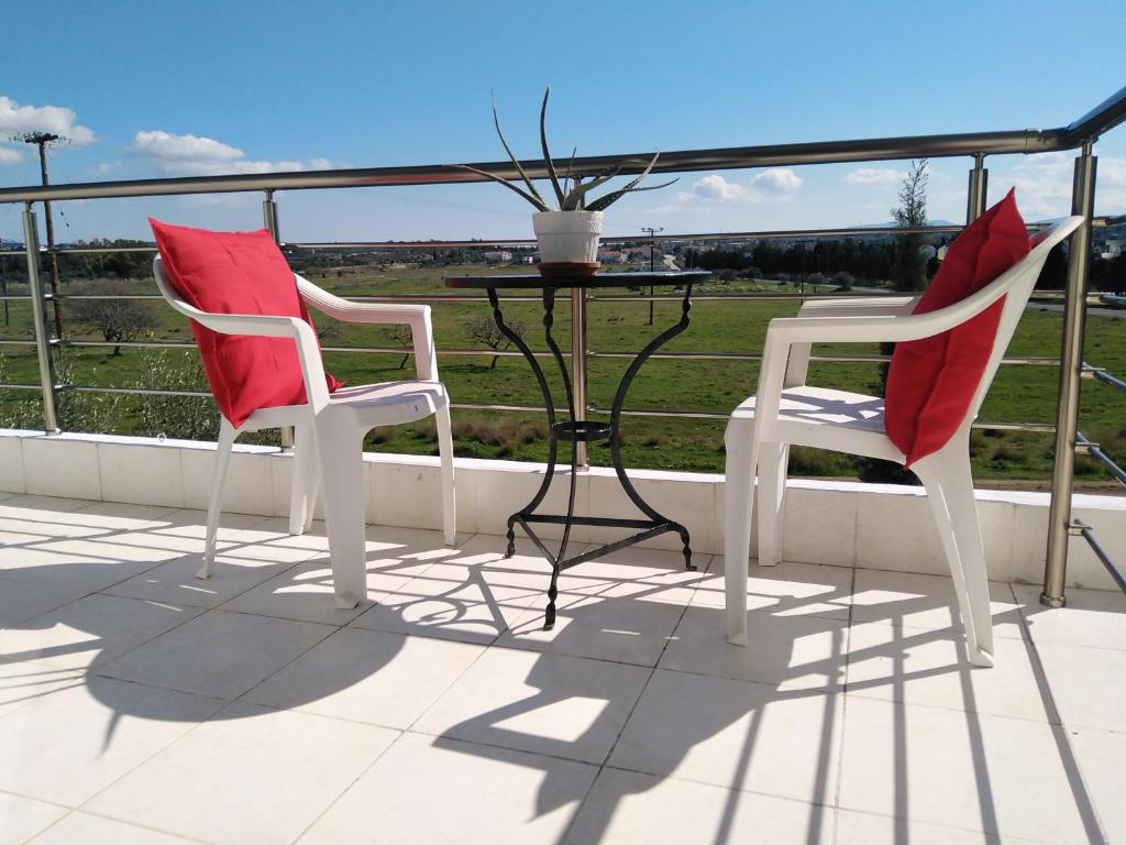 Balkón nebo terasa v ubytování STUDIOS POSEIDONIA apartments 50 & 70 sqm with sea view