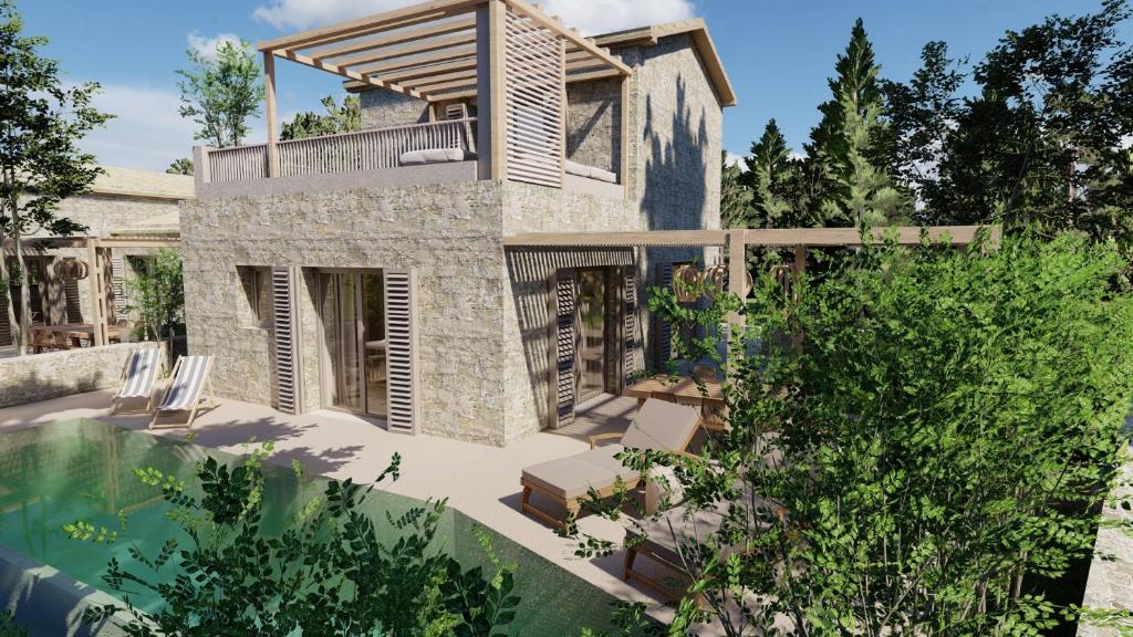 Basen w obiekcie PAPADRIA VILLAS - Modern Luxury villas near Kathisma Beach lub w pobliżu