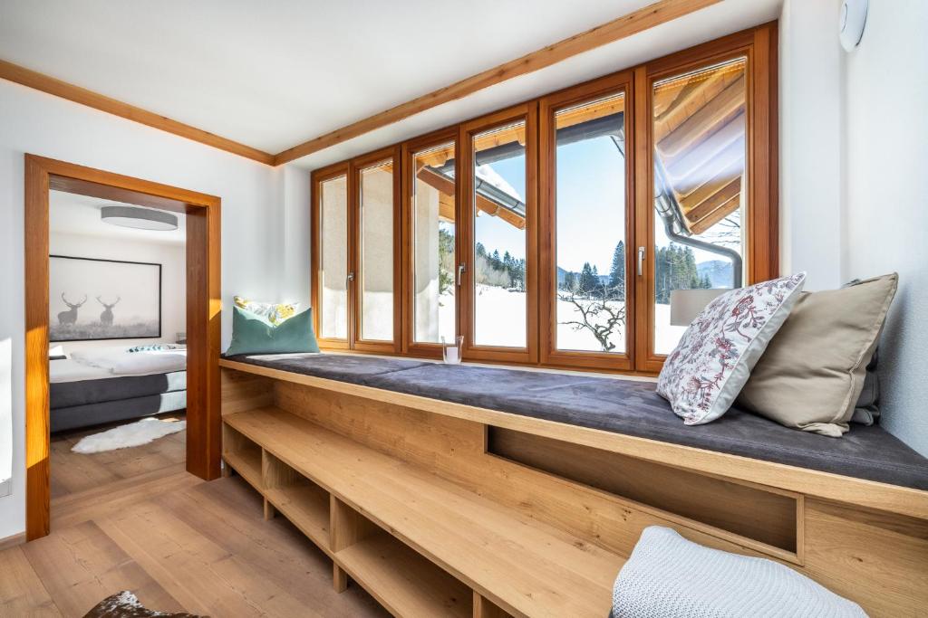 Postel nebo postele na pokoji v ubytování Urlaubsparadies Bogenhof - 5 Minuten zum Lift